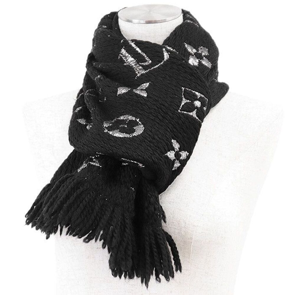 Louis Vuitton Echarpe Logomania Monogram Wool Silk Metallic Scarf